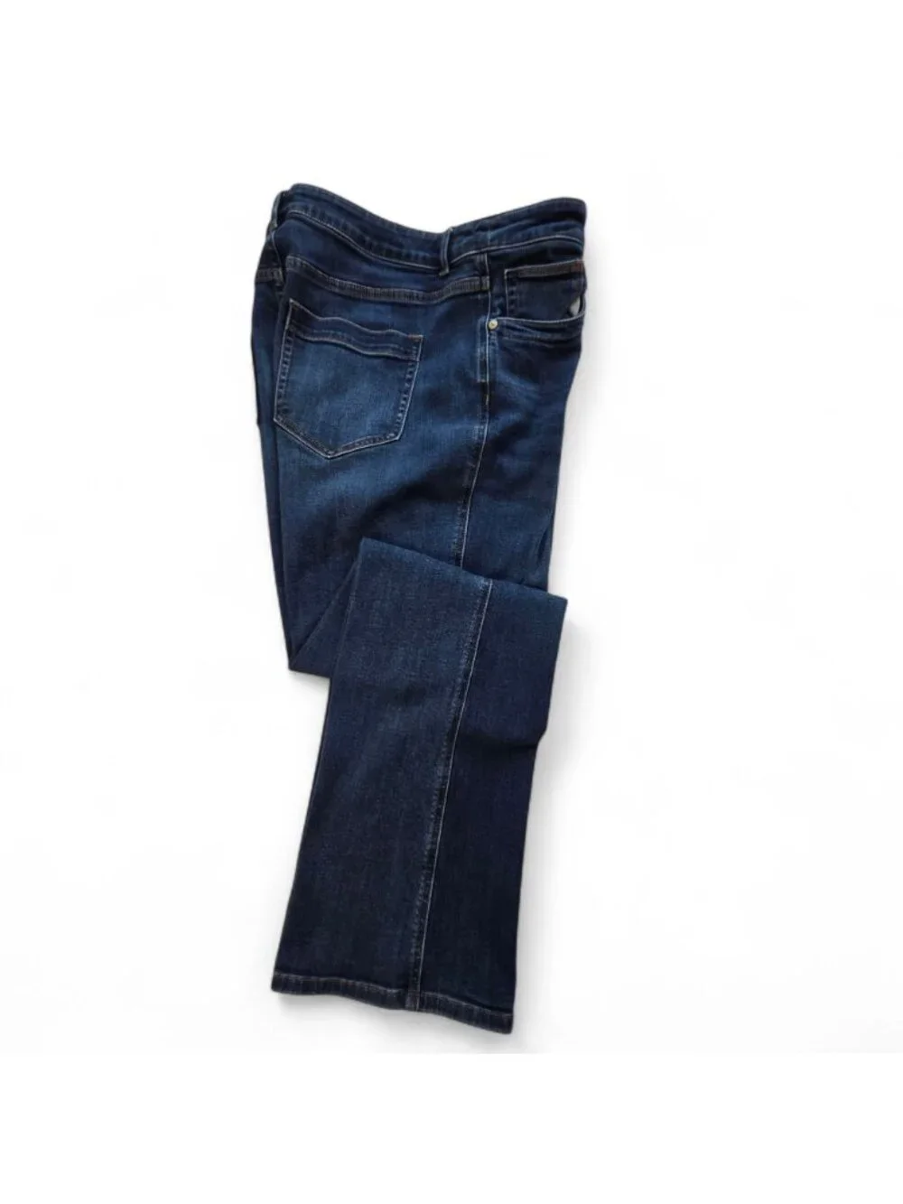 J.Jill Denim High-Rise Boot Cut Jeans Dark Wash Size 14R Cotton Blend Stretch - Picture 11 of 14